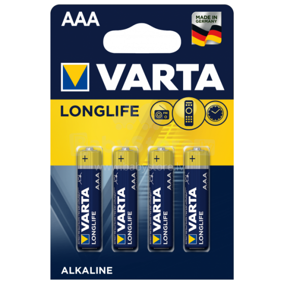 „Varta“ aukštos kokybės šarminė baterija AAA 1.5V LR03 (4 vnt.)
