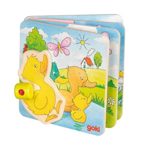 Goki Little Duck Art.58721 Wooden picture book thermo