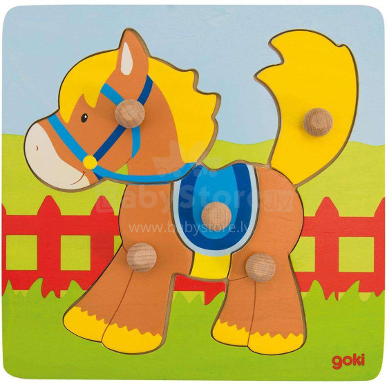 Goki Puzzle Horse Art.57555 Koka puzle Zirgs