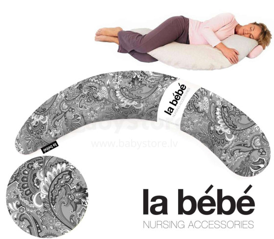 „La Bebe ™ Moon“ motinystės pagalvė Nr. 120637 Didelė pagalvė nėščiosioms su „memory foam“ (ypač minkštas ir tylus įdaras, tinkantis kūnui) 195cm