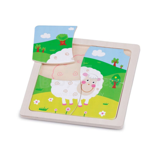New Classic Toys Mini Puzzle Sheep  Art.10527  Детский деревянный пазл