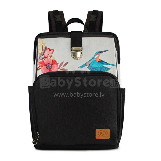 KinderKraft'20 Molly Art.KKAMOLLBIR000 Birds Large, comfortable and stylish bag for mothers