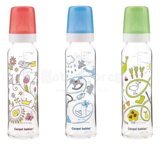 Stiklo butelis su raštu 240 ml Canpol 42/201