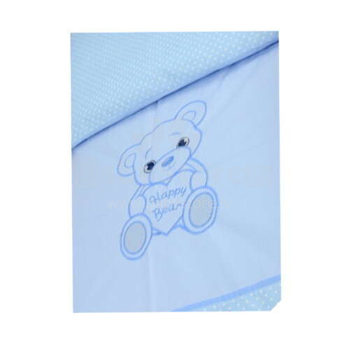 Vežimėlių komplektas HAPPY BEAR mėlynas (antklodė + pagalvė) INKURAI