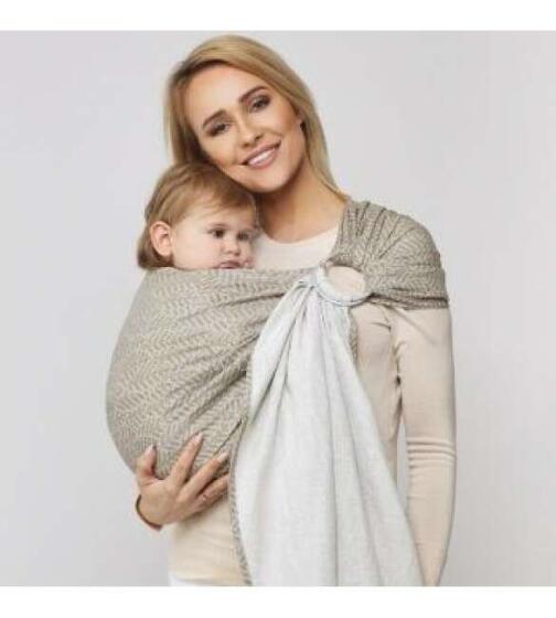 Šalikų dirželiai HUG ME Zaffiro smėlio spalvos lapai CHK-033 WOMAR