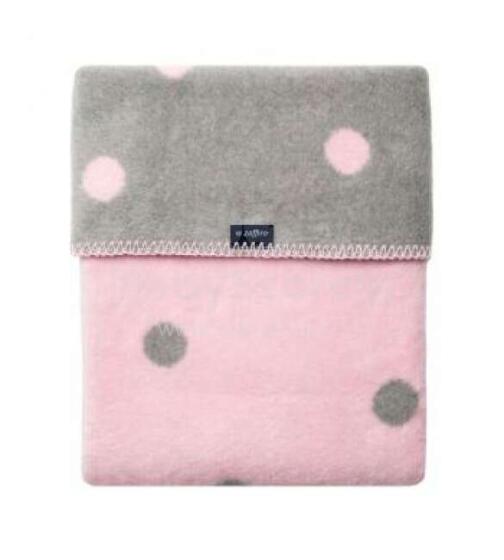antklodė / antklodė medvilnė 75x100 cm PINK / GREY SPOTS KB-023 Womar
