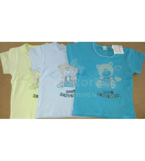 Marškinėliai su raštu, trumpomis rankovėmis 68 cm, MARGO-11061