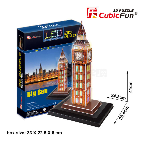 „CubicFun“ LED 3D galvosūkis Big Benas