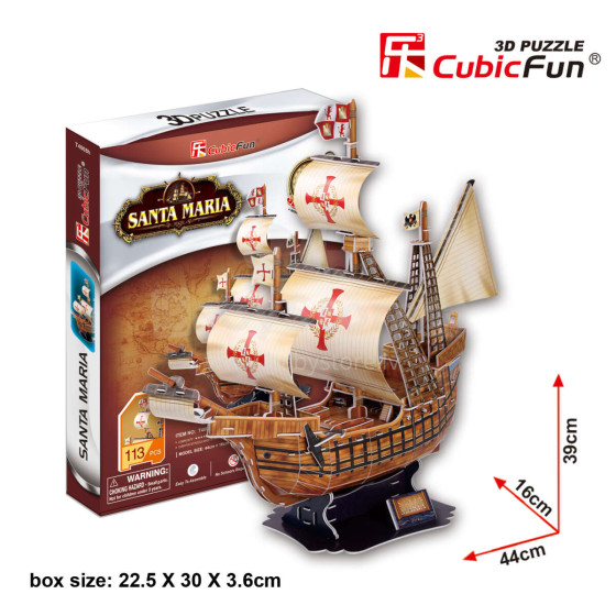 „CubicFun“ 3D dėlionė „Santa Maria“