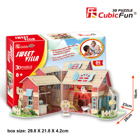 CubicFun 3D leļļu māja Sweet Villa