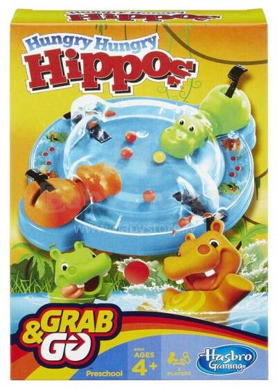 Hasbro žaidimas HUNGRY HIPPO, kelionės formatas