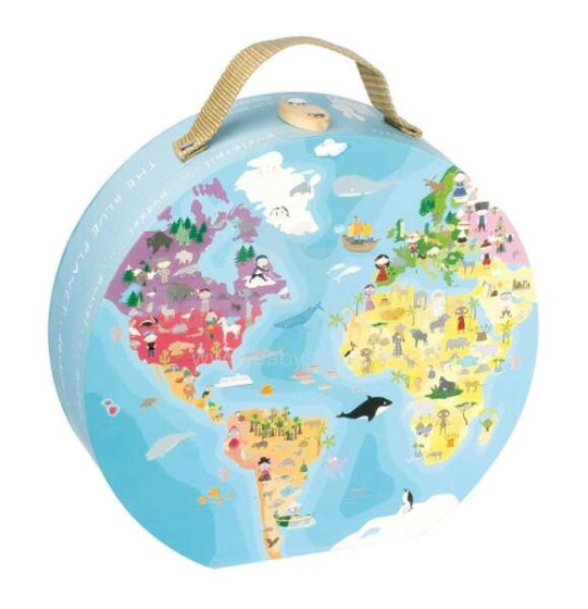 JANOD dėlionė lagamine „Pasaulio žemėlapis“, 208 vnt.