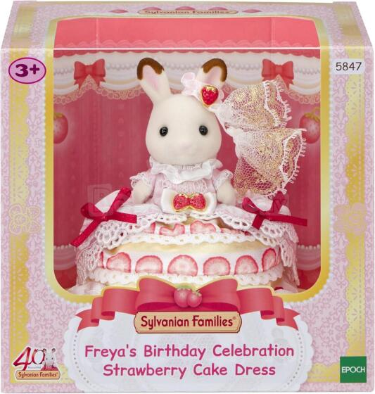 Sylvanian Families Freya šokoladinė zuikutė su gimtadienio suknele Art.5847
