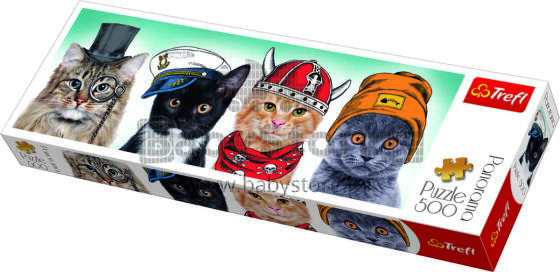 „TREFL Puzzle Cats“, panorama, 500