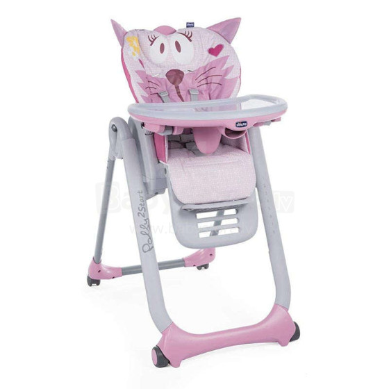 CHICCO POLLY 2 START Barošanas krēsls (Miss Pink)