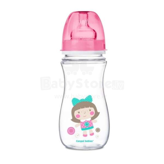 CANPOL BABIES wide neck anti-colic bottle  EasyStart Colourful Animals, 300 ml, 35/204