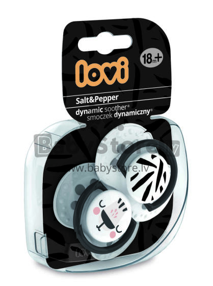 LOVI silicone dynamic soother Salt&Pepper, 18m+, 2 pcs, 22/880