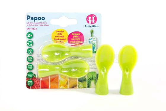 PAPOO screw spoon 2 pcs. Green 910908