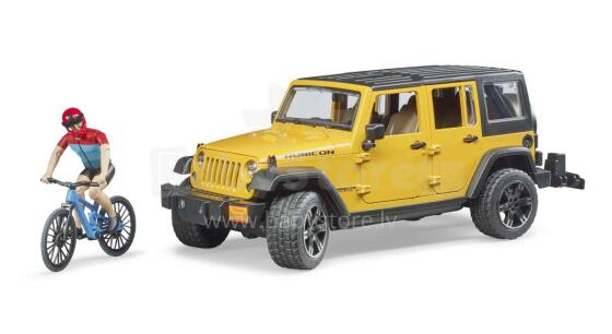 BRUDER „Jeep Wrangler Rubicon Unlimited“, 1 kalnų dviratis ir dviratininkas, 02543