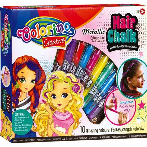 COLORINO CREATIVE Kreida plaukų dažymui 10 spalvų, 68635PTR