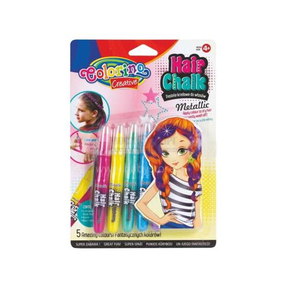COLORINO CREATIVE Kreida plaukų dažymui 5 metalinėms spalvoms, 68680PTR