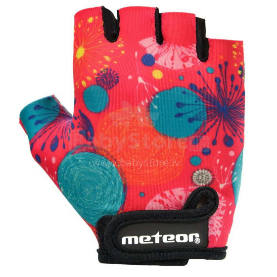 Meteor Gloves Junior Pink Abstract Art.129655   dviračių pirštinės (XS-M)
