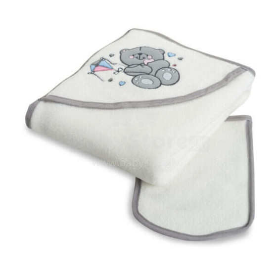 Maltex Towel  Bears Art.4118_60  Детское хлопковое полотенце с капюшоном 75x80 см+мочалка