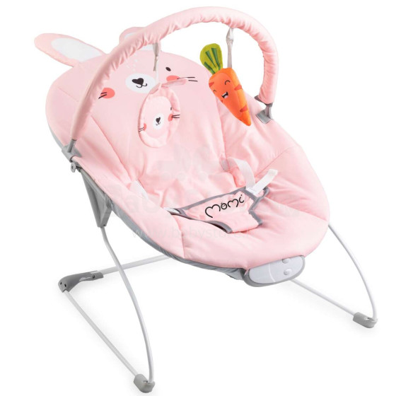 Momi Bouncer Glossy Bunny Art.BULE00004 Stilīgs mazuļu šūpuļkrēsls ar mūziku un vibrāciju