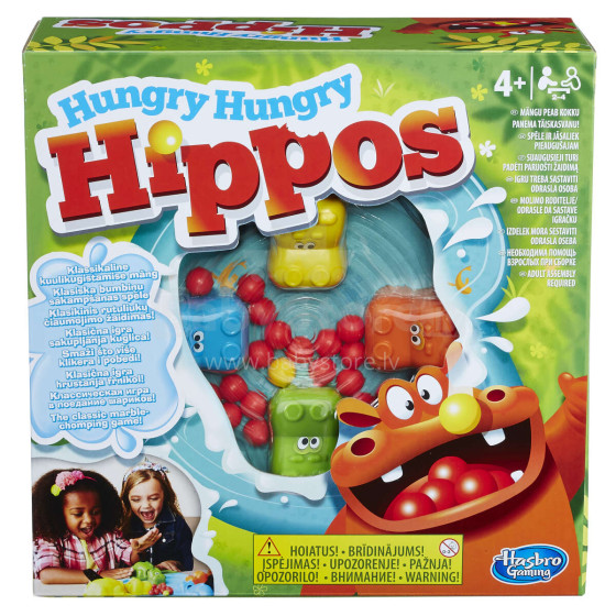 HASBRO GAMES galda spēle HUNGRY HUNGRY HIPPOS, 98936RA2