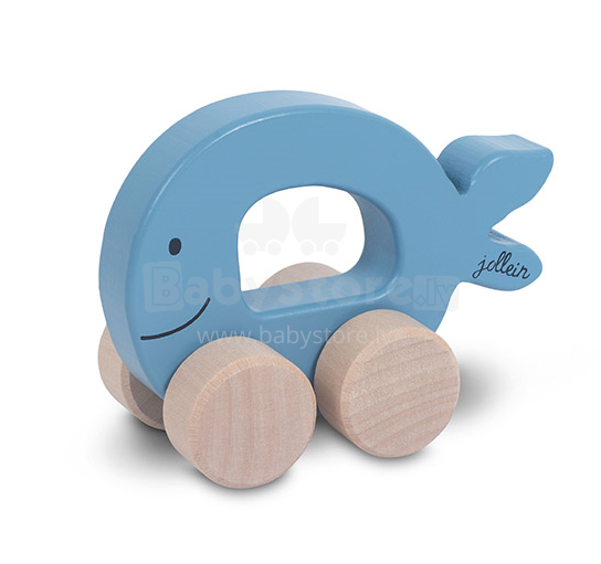 Jollein Wooden Toy Car Art.112-001-66024 Blue  Детская деревянная игрушка на колёсиках