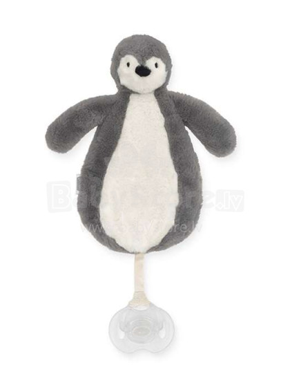 Jollein Pacifier Cloth Penguin Art.031-594-65369  Плюшевая клипса для детской пустышки