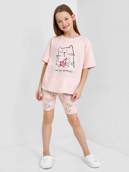 Mark Formelle Cat Art.567730  Детская хлопковая пижамка кофточка+шорты