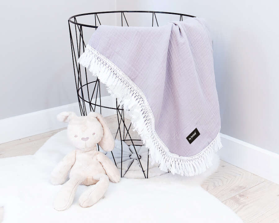 La bebe™ Muslin Blanket Art.132913 Grey Bērnu augstākās kvalitātes muslina sedziņa/plēdiņš