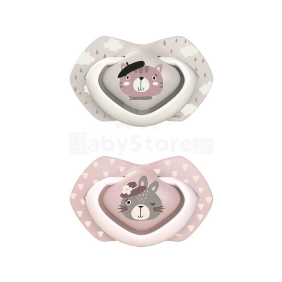 CANPOL BABIES silikona māneklītis, simetrisks BONJOUR PARIS, 6-18m, 2 gab,  22/648_pin