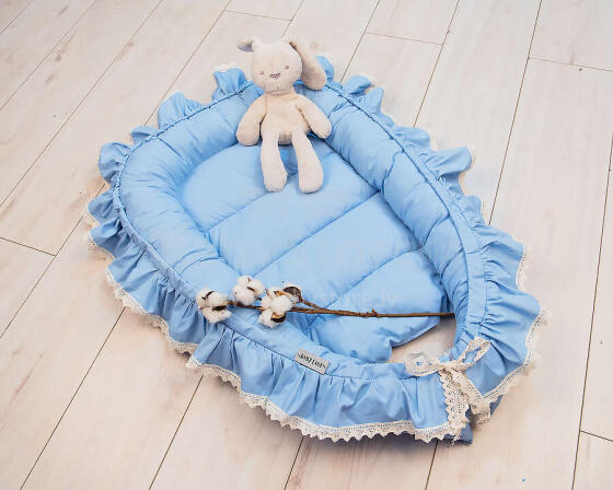 La Bebe™ Babynest Art.133390 Blue geltonos spalvos citrinos lizdas - kokonelis naujagimiams