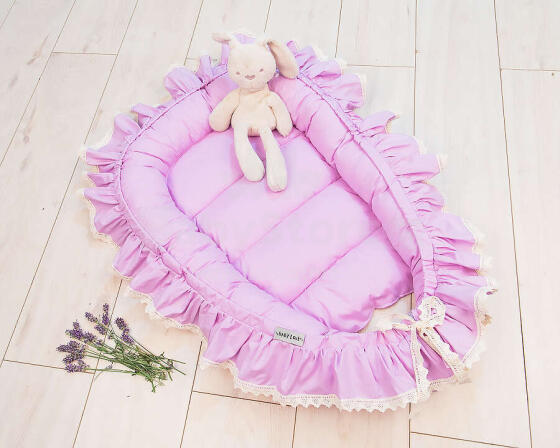 La Bebe™ Babynest Art.133392 Violet geltonos spalvos citrinos lizdas - kokonelis naujagimiams