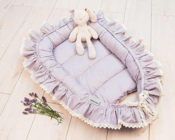 La Bebe™ Babynest Art.133393 Grey geltonos spalvos citrinos lizdas - kokonelis naujagimiams