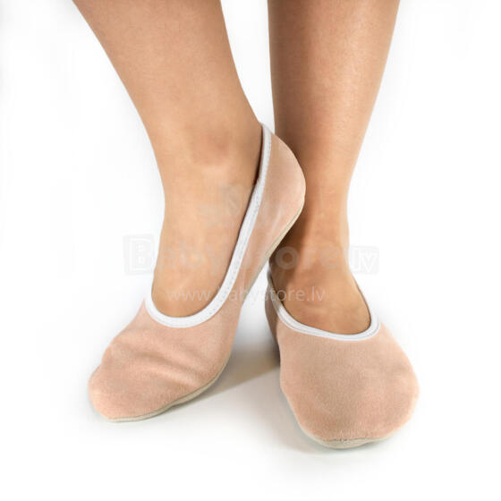 Bebe Basic Hip-Hop Gymnastics Shoes Art.SB120 Nude Gimnastikos bateliai su odiniais padais
