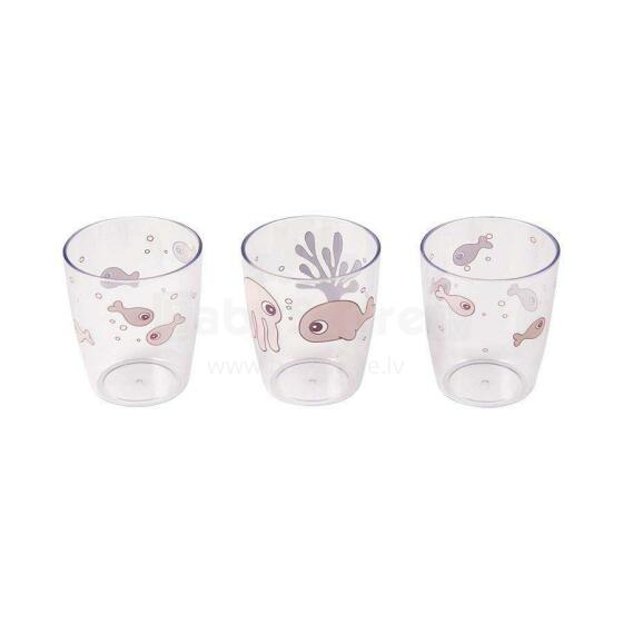 Done by Deer Yummy mini vaikiška stiklinė 3pcs Sea friends, Powder 120 ml