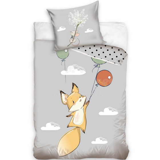 Carbotex Bedding Fox Art.NL201090-13 Pūkuotuko medvilnės patalynės komplektas 140x200/60x70