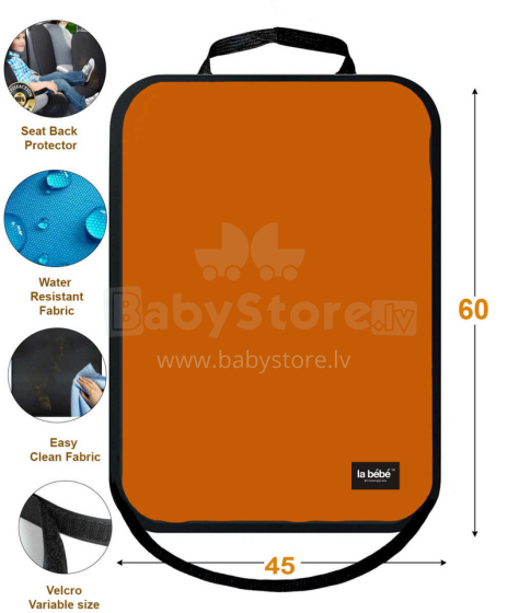 La bebe™ Car Seat Protector Eco Leather Art.56793 Orange