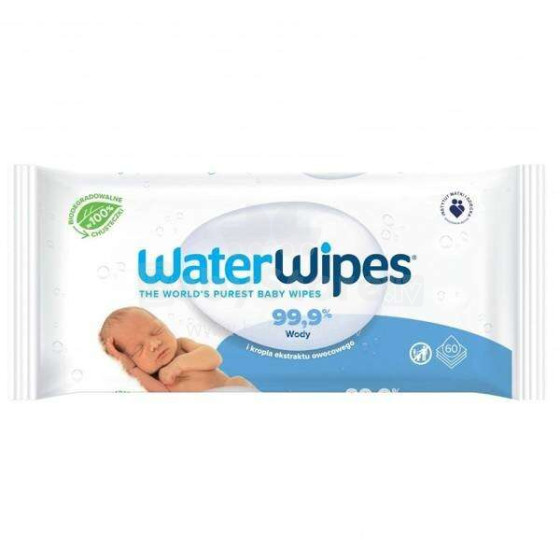 WaterWipes Bio Baby Wipes Art.137582 Originalios drėgnos servetėlės kūdikiams, 60 vnt.