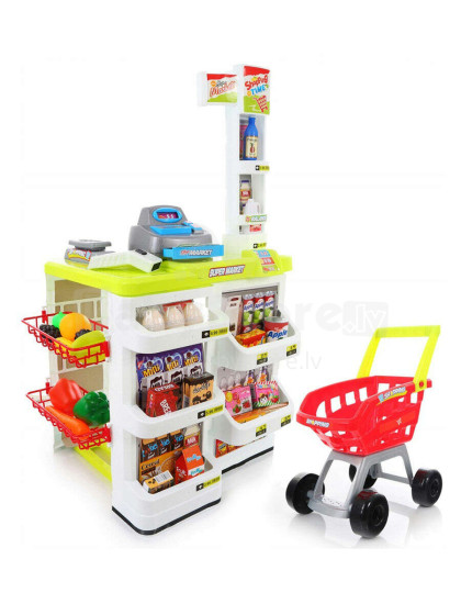 Safety Kid Home Supermarket Art.KP6443 Электронный супермаркет c аксессуарами и тележкой