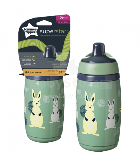 TOMMEE TIPPEE  INSULATED SPORTEE Art.447820 greeen pudelīte 12m+, 266ml