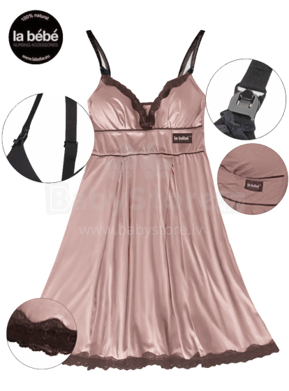 La Bebe™ Nursing Cotton Mia Art.139148 Powder Pink Nursing Nightdress