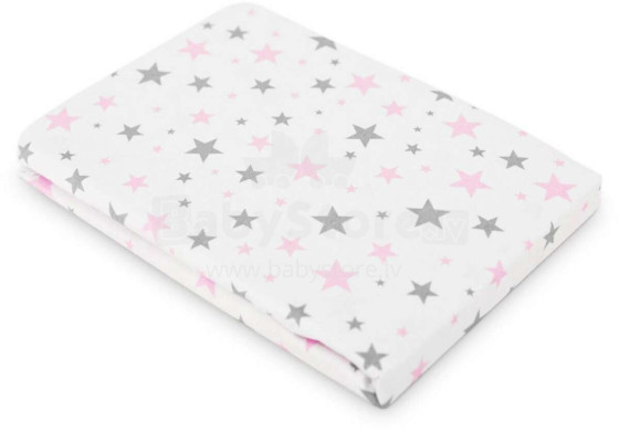 Sensillo Sheet Art.139265 Stars Pink  palags ar gumiju ,120х60сm
