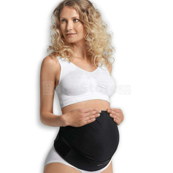 Carriwell Seamless Maternity Adjustable Support Band Black elastīgās pirmsdzemdību bandāža ar paaugstinātu jostas vietu