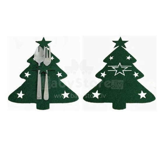 Galda piederumu futrālis - Ziemassvētku dekors, zaļš