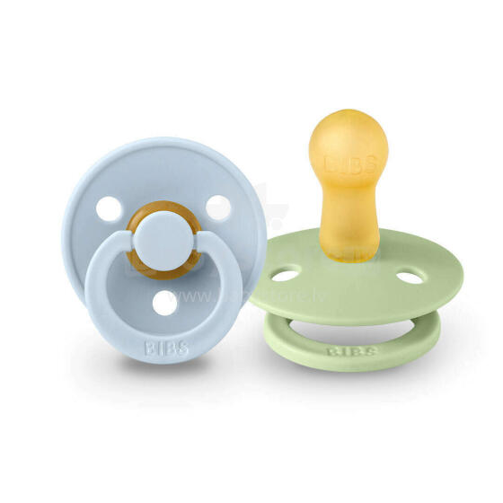Bibs Colour Art.143273 Baby Blue / Pistachio Soothers 0-6 m, 100% natural