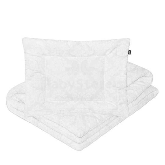 La Bebe™ NO Pattern Satin Set Art.143564 White Комплект одеяло и подушка 100x135/40x60 см